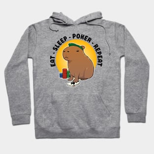 Eat Sleep Poker Repeat Capybara Hoodie